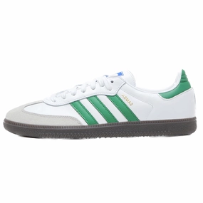 Adidas Samba OG Footwear White Green Adidas lifestyle shoes with breathable mesh