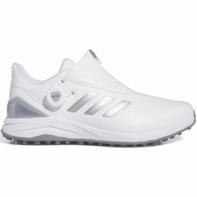 adidas Solarmotion 24 Boa Spikeless Waterproof Shoes - Ftwr White/Silver Met./Blue Burst Adidas golf footwear options