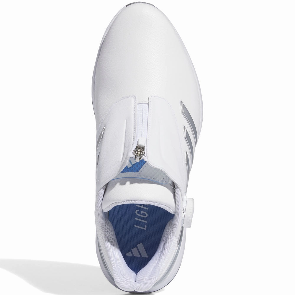 adidas Solarmotion 24 Boa Spikeless Waterproof Shoes - Ftwr White/Silver Met./Blue Burst Performance Golf Footwear