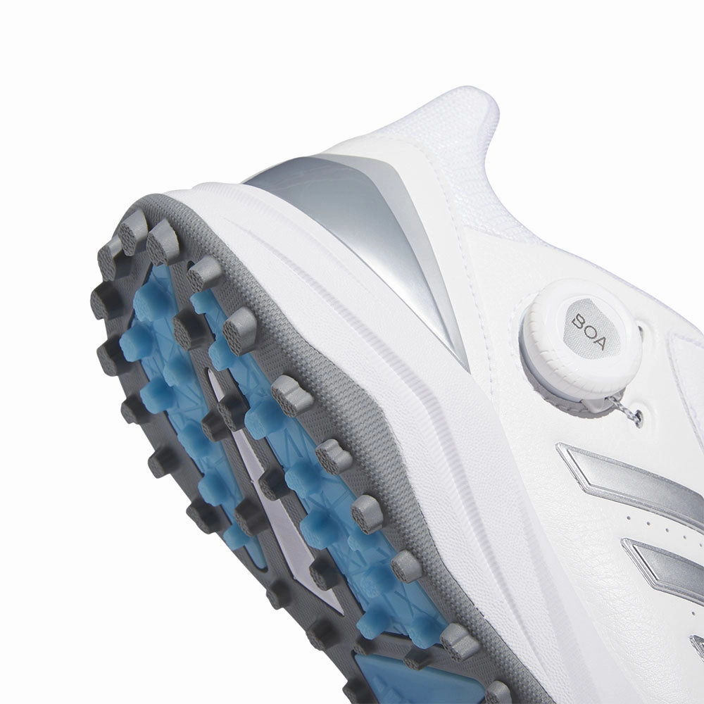 adidas Solarmotion 24 Boa Spikeless Waterproof Shoes - Ftwr White/Silver Met./Blue Burst Performance Golf Footwear