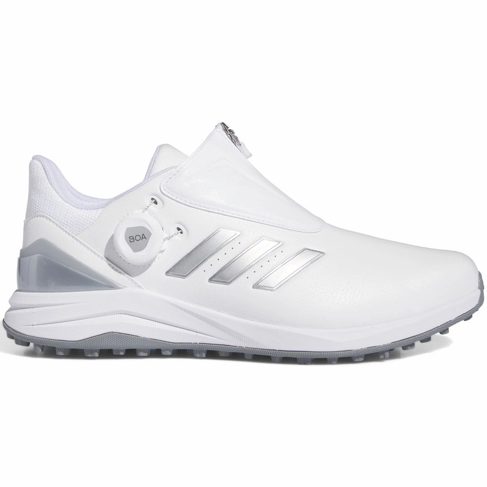 adidas Solarmotion 24 Boa Spikeless Waterproof Shoes - Ftwr White/Silver Met./Blue Burst Adidas golf footwear options