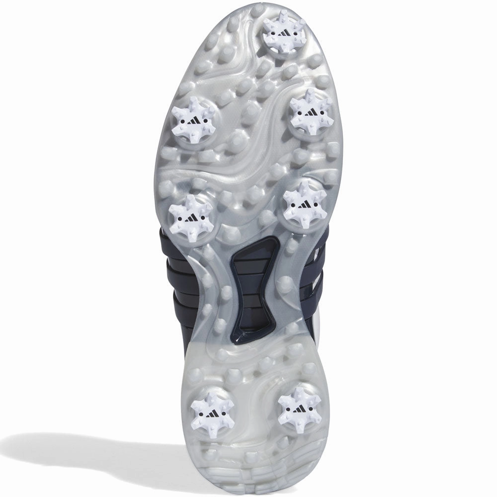 adidas Tour360 24 Spiked Waterproof Shoes - Ftwr White/Collegiate Navy/Silver Met. Performance Golf Footwear