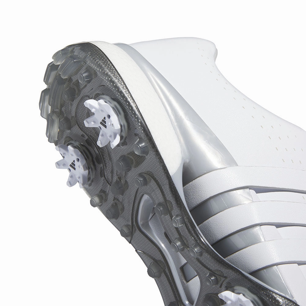 adidas Tour360 24 Spiked Waterproof Shoes - Ftwr White/Ftwr White/Silver Met. Performance Golf Footwear