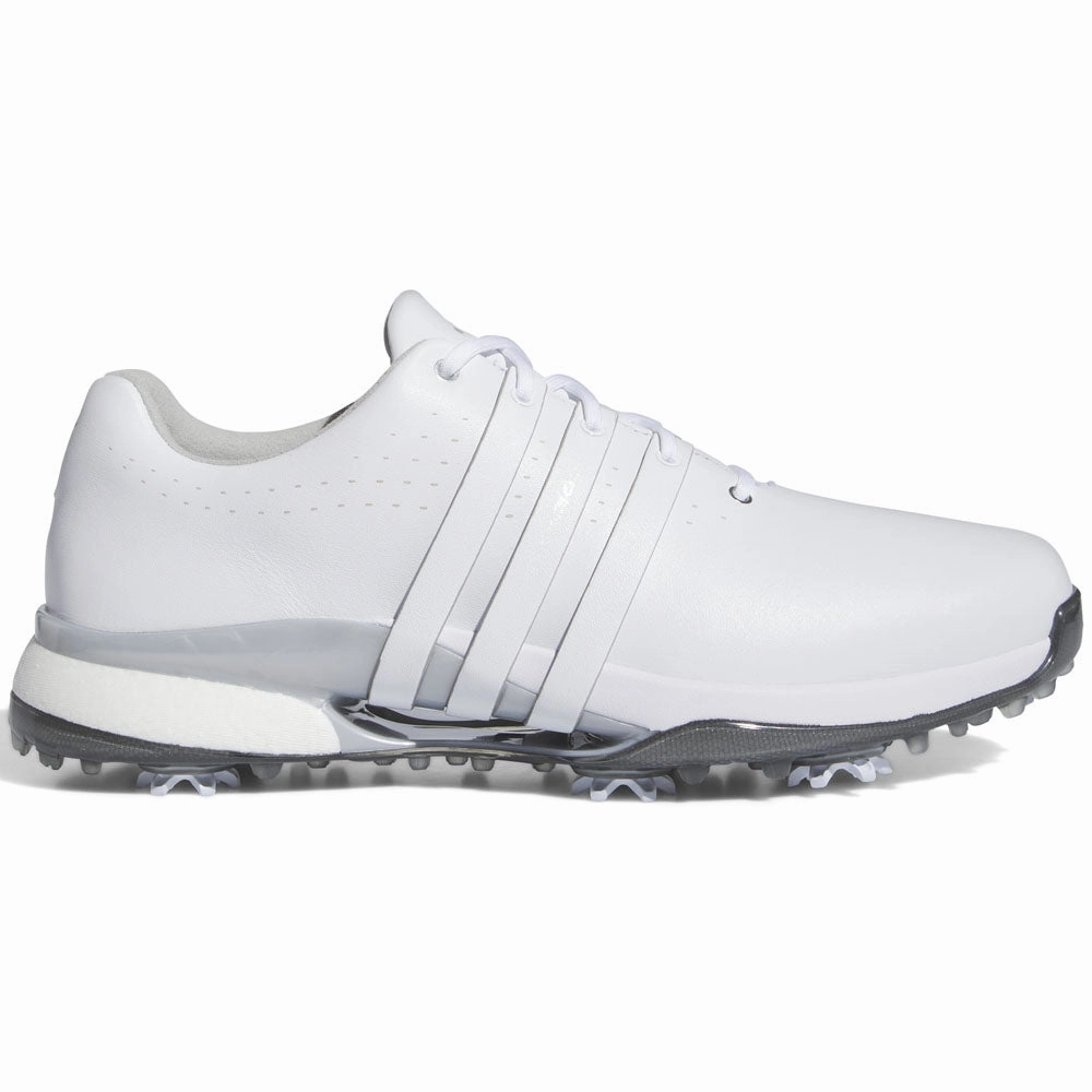 adidas Tour360 24 Spiked Waterproof Shoes - Ftwr White/Ftwr White/Silver Met. Adidas golf footwear options