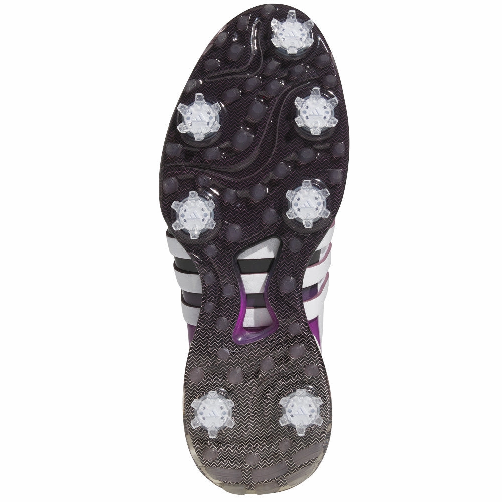 adidas Tour360 24 Spiked Waterproof Shoes - Ftwr White/Shadow Fig/Aurora Black Performance Golf Footwear