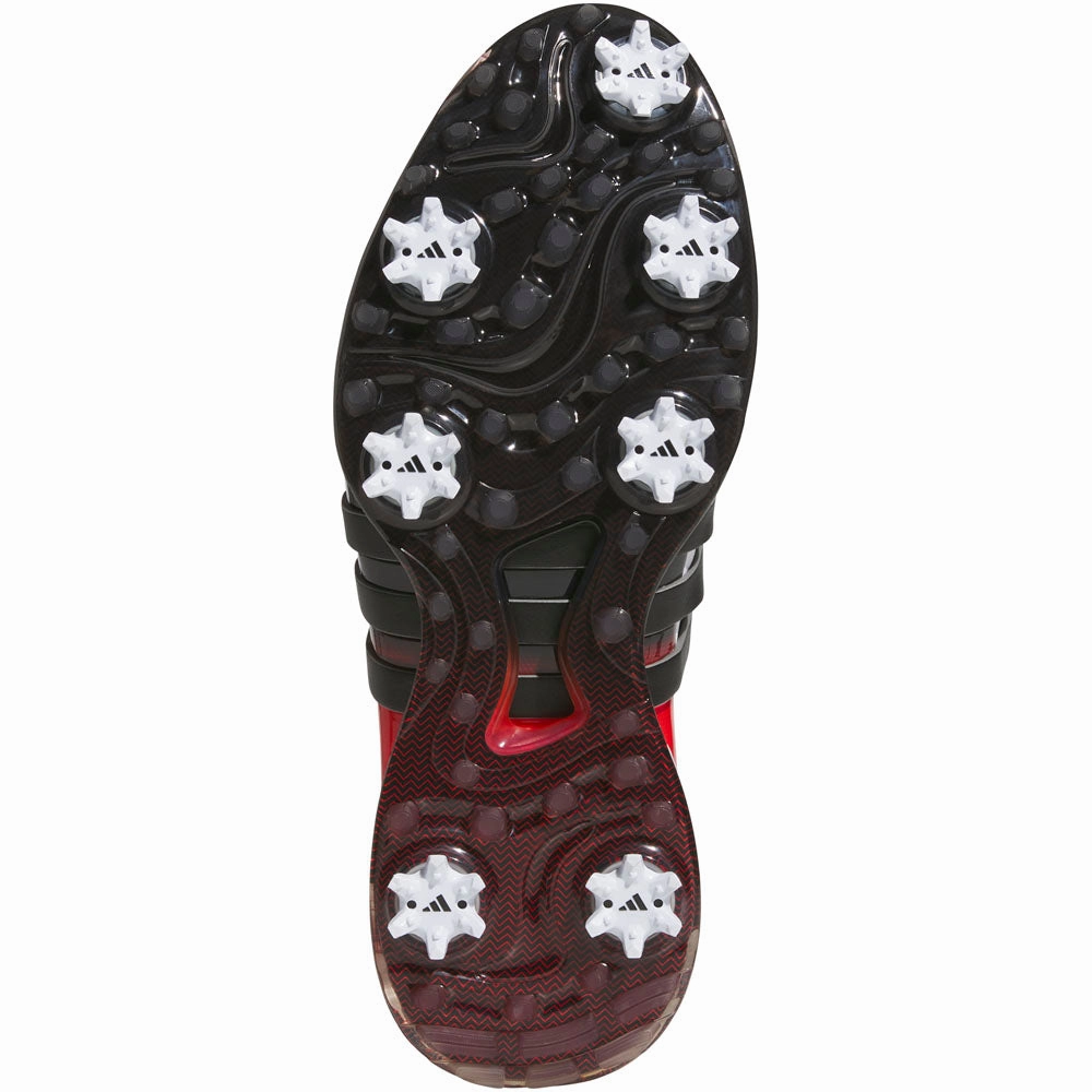adidas Tour360 24 Spiked Waterproof Shoes - White/Core Black/Lucid Red Performance Golf Footwear