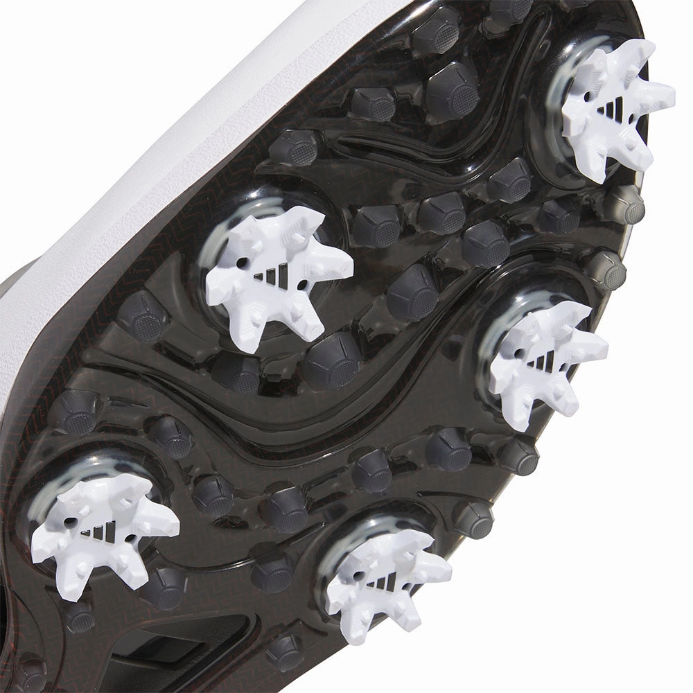 adidas Tour360 24 Spiked Waterproof Shoes - White/Core Black/Lucid Red Performance Golf Footwear