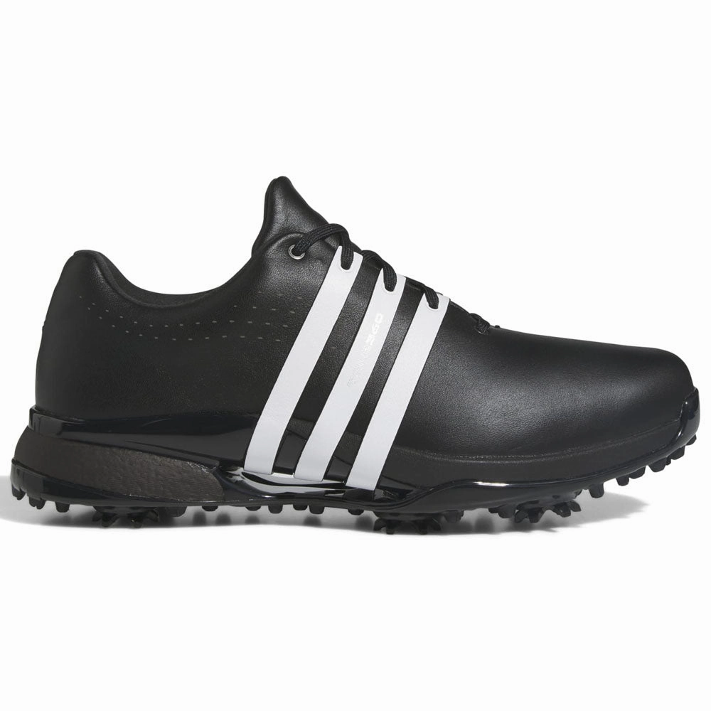 adidas Tour360 '24 Spiked Waterproof Shoes - Core Black/FTW White/Core Black Adidas golf footwear options