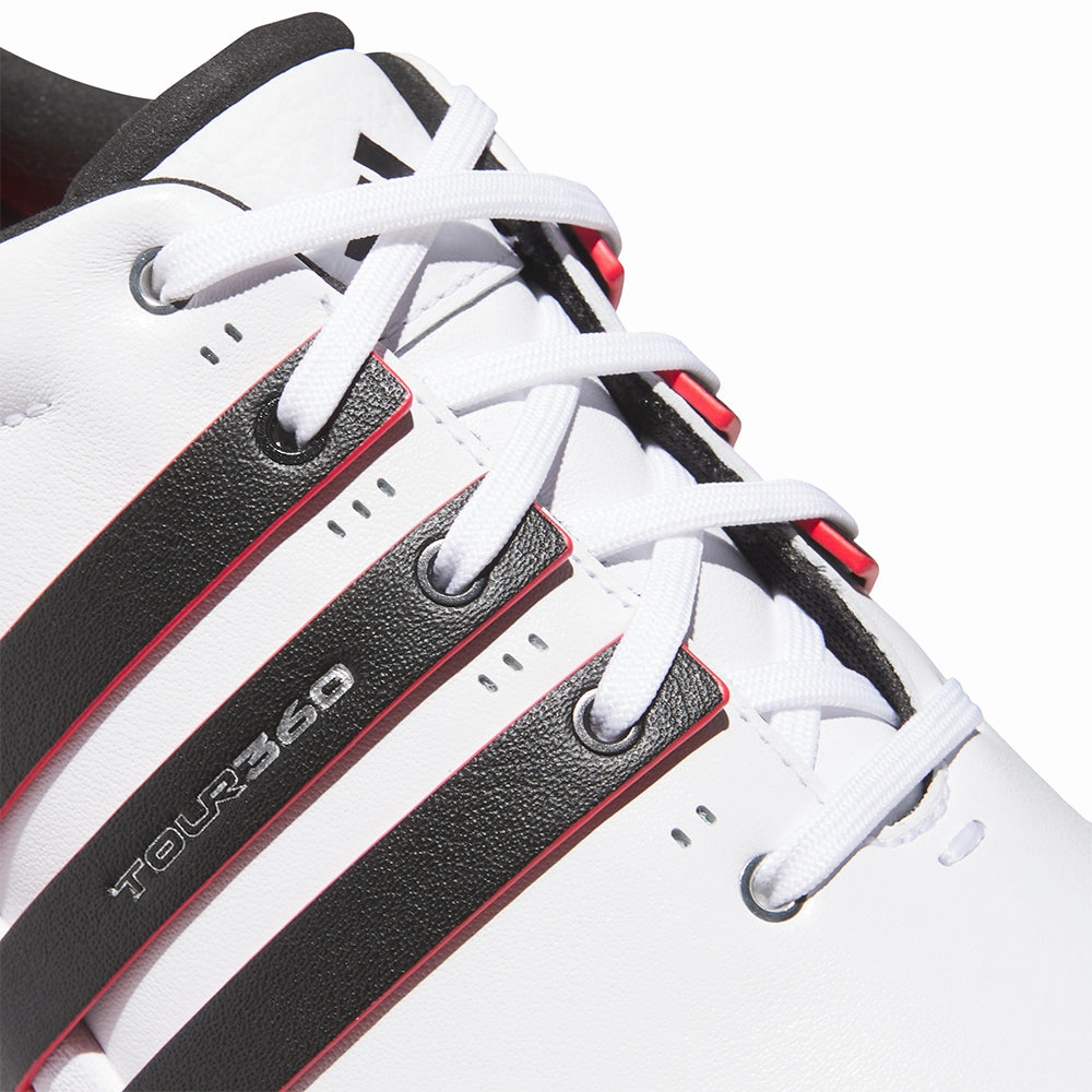 adidas Tour360 Spikeless Waterproof Shoes - White/Core Black/Lucid Red Performance Golf Footwear