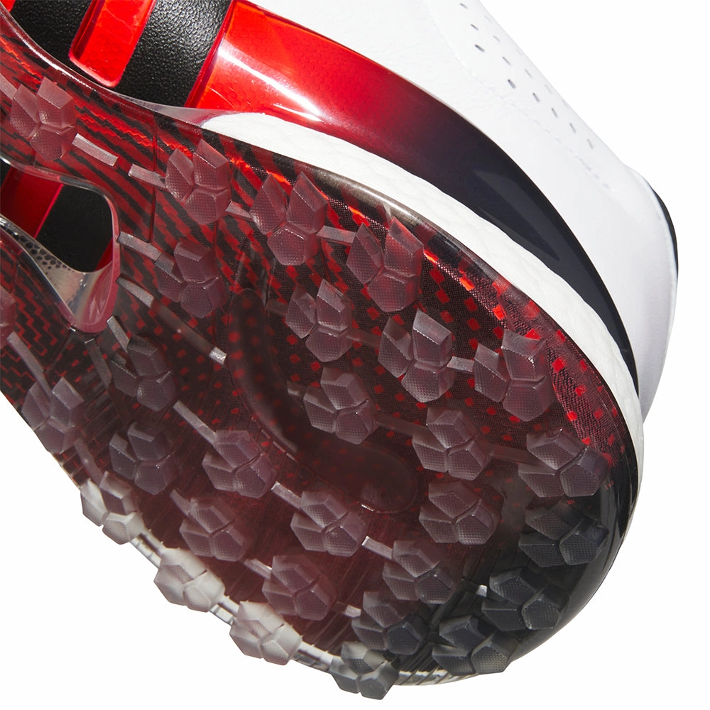 adidas Tour360 Spikeless Waterproof Shoes - White/Core Black/Lucid Red Performance Golf Footwear