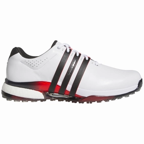 adidas Tour360 Spikeless Waterproof Shoes - White/Core Black/Lucid Red Adidas golf footwear options