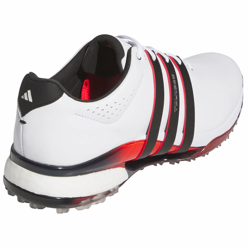 adidas Tour360 Spikeless Waterproof Shoes - White/Core Black/Lucid Red Performance Golf Footwear