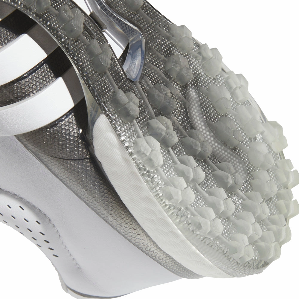 adidas Tour360 Spikeless Waterproof Shoes - White/White/Silver Metallic Performance Golf Footwear