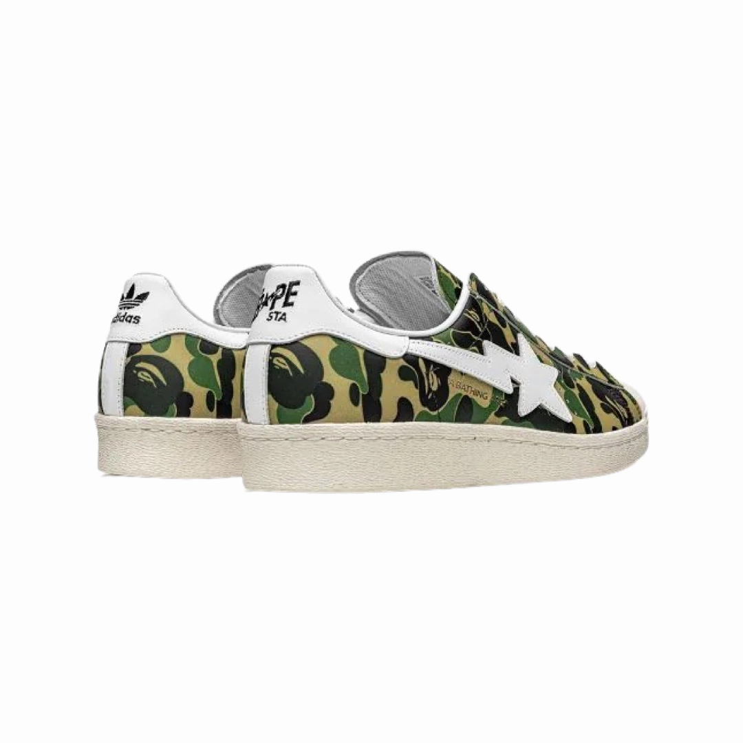 adidas x Bape Superstar 80's Green Camo Multi Basketball Shoes