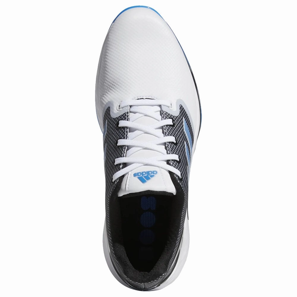 adidas ZG21 Spiked Shoes - White/Blue Rush/Core Black Performance Golf Footwear