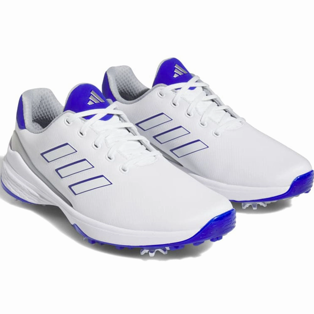 adidas ZG23 Spiked Waterproof Shoes - FTWR White/Blue Fusion/Lucid Blue Performance Golf Footwear