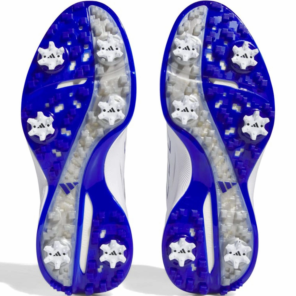 adidas ZG23 Spiked Waterproof Shoes - FTWR White/Blue Fusion/Lucid Blue Performance Golf Footwear