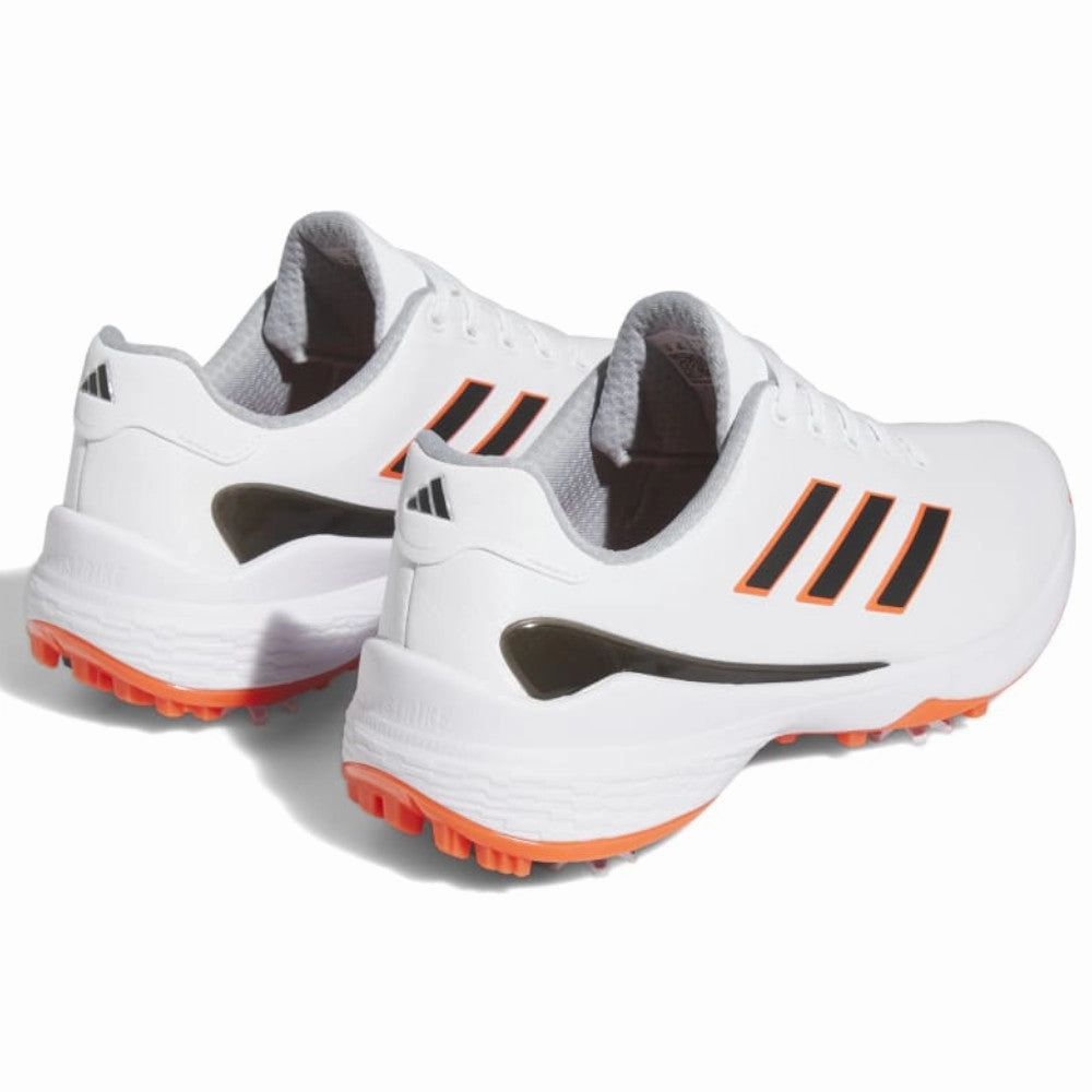 adidas ZG23 Spiked Waterproof Shoes - FTWR White/Silver Metallic/Semi Solar Red Performance Golf Footwear