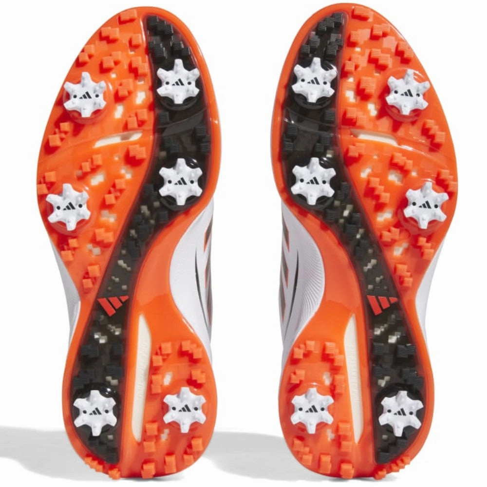 adidas ZG23 Spiked Waterproof Shoes - FTWR White/Silver Metallic/Semi Solar Red Performance Golf Footwear