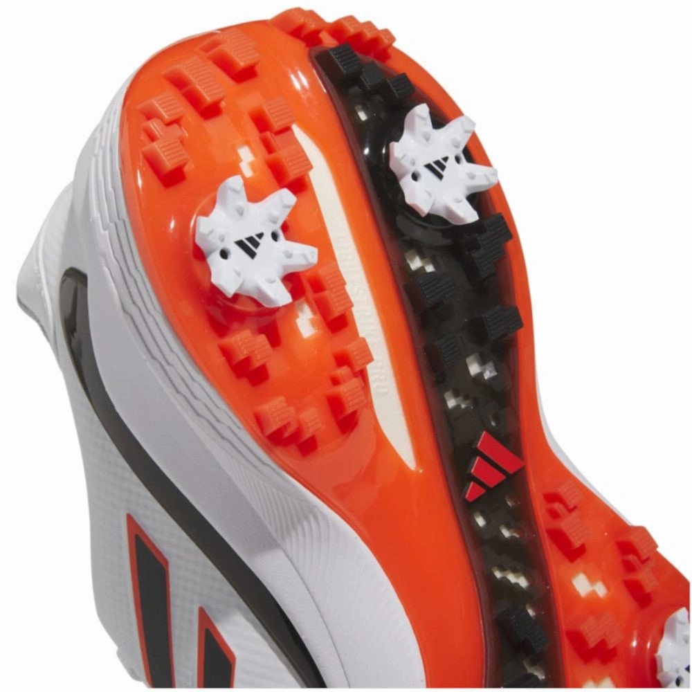 adidas ZG23 Spiked Waterproof Shoes - FTWR White/Silver Metallic/Semi Solar Red Performance Golf Footwear