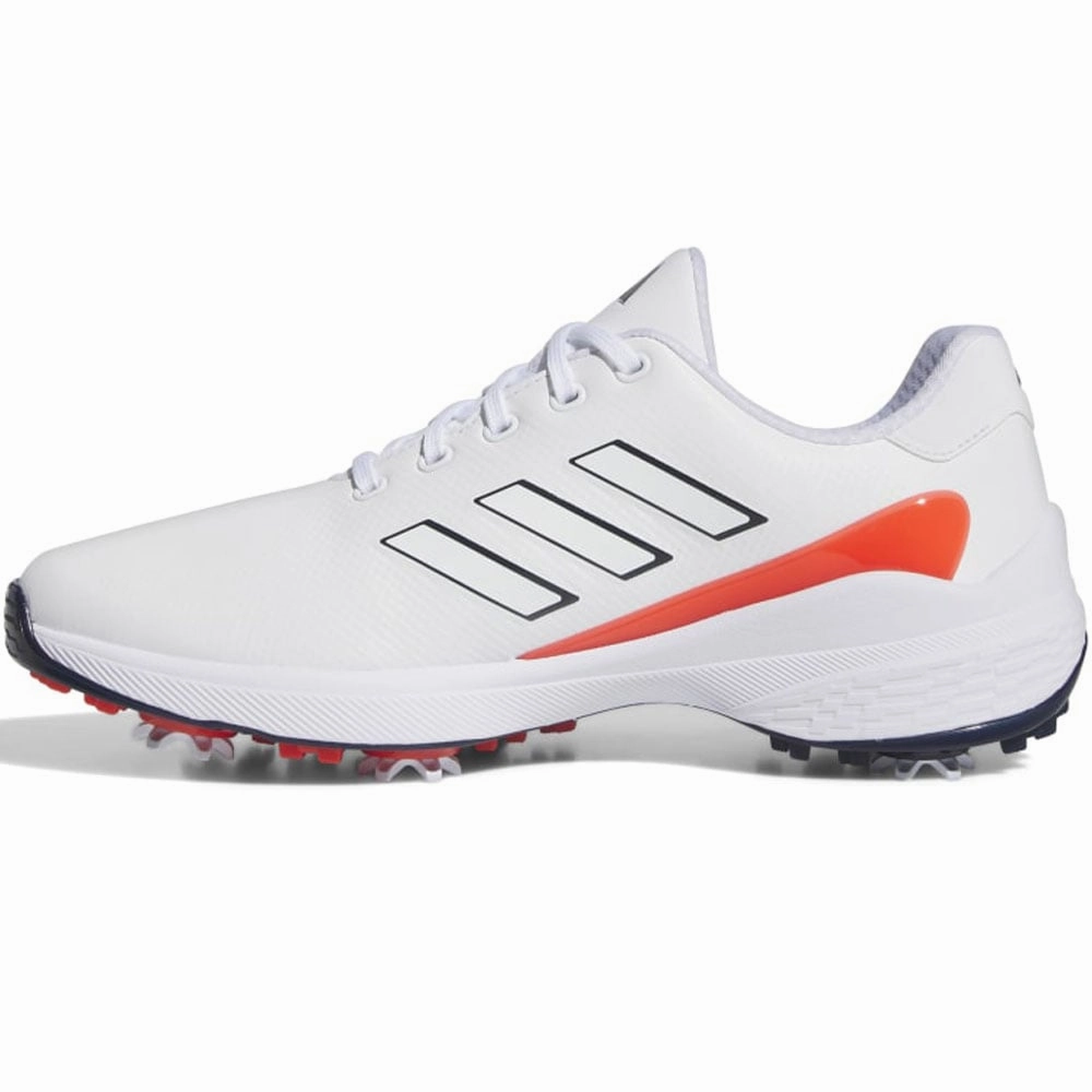 adidas ZG23 Spiked Waterproof Shoes - White/Collegiate Navy/Bright Red Performance Golf Footwear