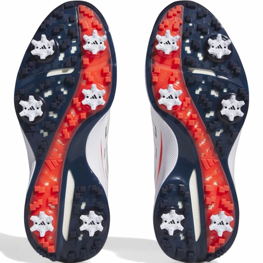 adidas ZG23 Spiked Waterproof Shoes - White/Collegiate Navy/Bright Red Performance Golf Footwear