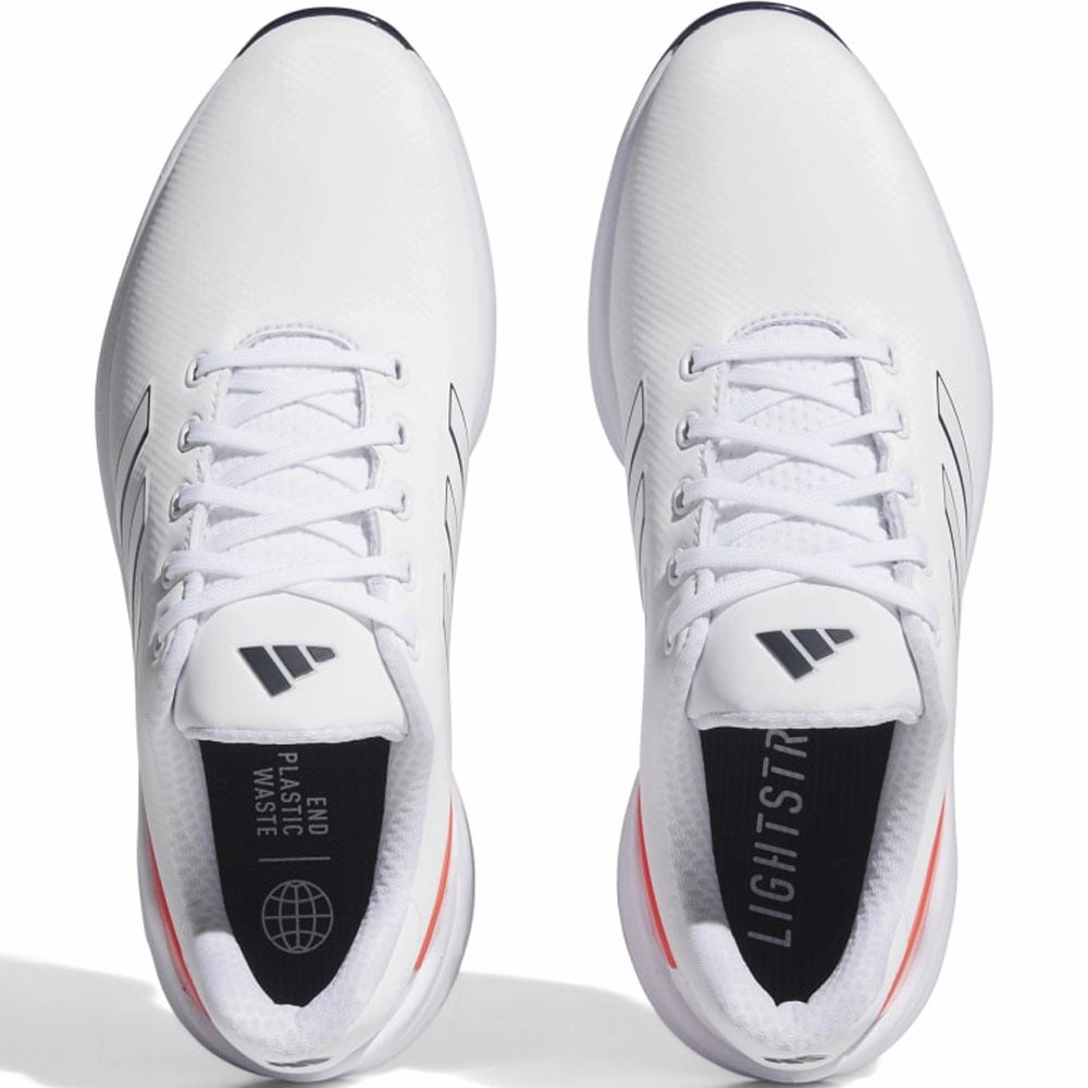 adidas ZG23 Spiked Waterproof Shoes - White/Collegiate Navy/Bright Red Performance Golf Footwear