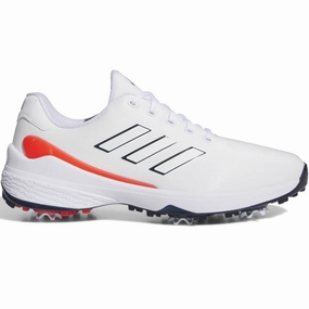 adidas ZG23 Spiked Waterproof Shoes - White/Collegiate Navy/Bright Red Adidas golf footwear options