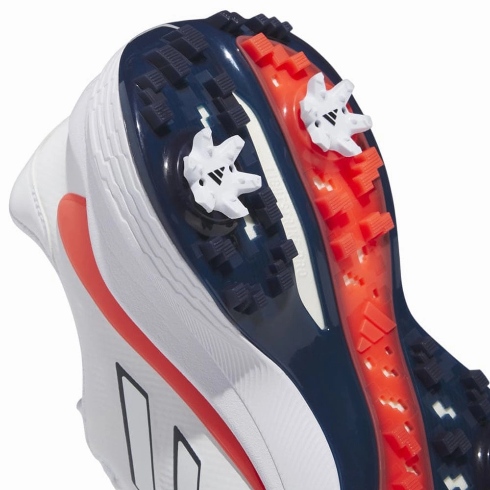 adidas ZG23 Spiked Waterproof Shoes - White/Collegiate Navy/Bright Red Performance Golf Footwear