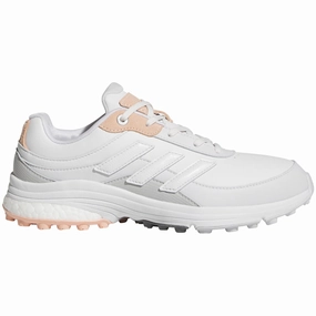Adidas Zoysia Spikeless Waterproof Ladies Shoes - Dash Grey/Crystal White/Powder Cora Adidas golf footwear options