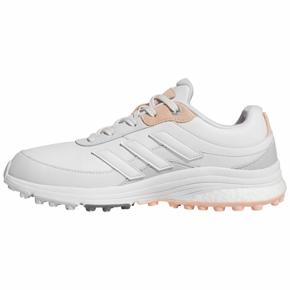 Adidas Zoysia Spikeless Waterproof Ladies Shoes - Dash Grey/Crystal White/Powder Cora Performance Golf Footwear