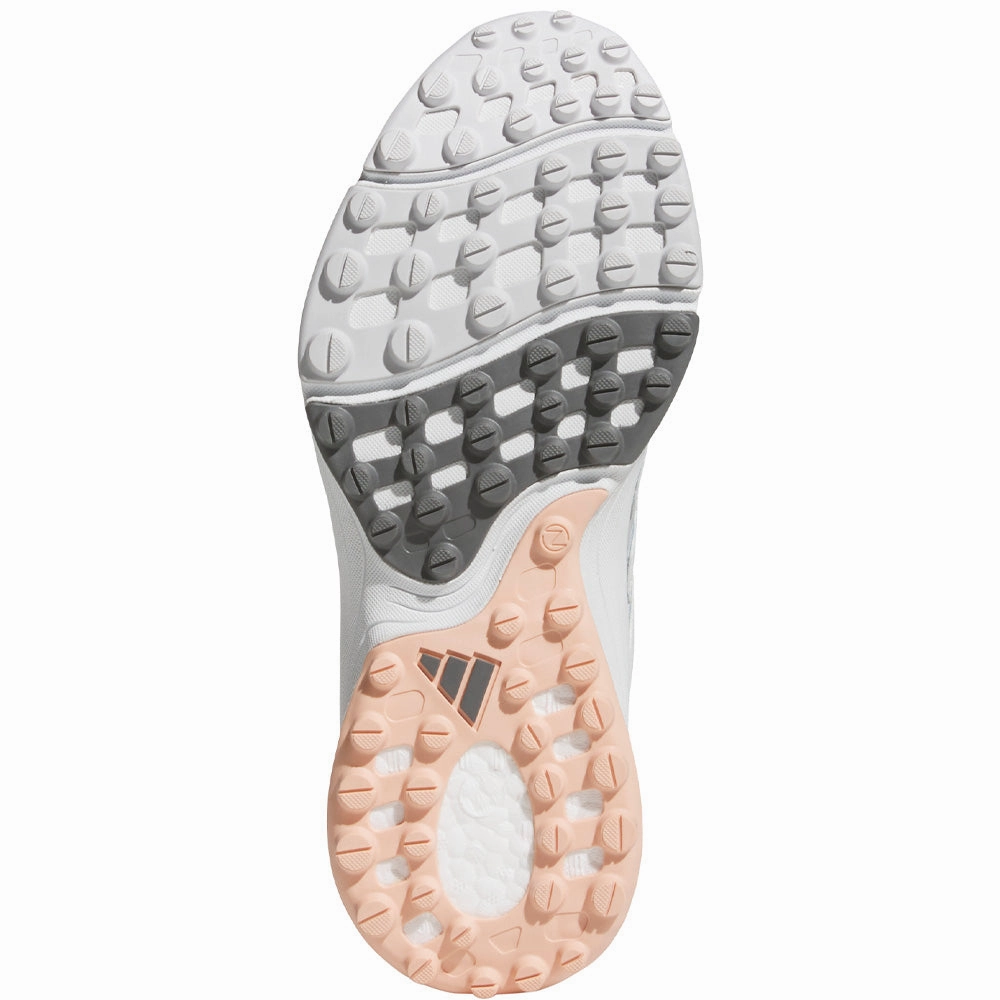 Adidas Zoysia Spikeless Waterproof Ladies Shoes - Dash Grey/Crystal White/Powder Cora Performance Golf Footwear