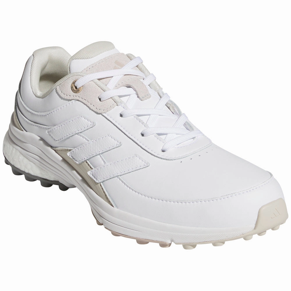 adidas Zoysia Spikeless Waterproof Ladies Shoes - White/White/Alumina Performance Golf Footwear