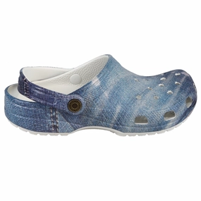 Adult Denim Classic Clog Crocs slip-on shoes for casual use