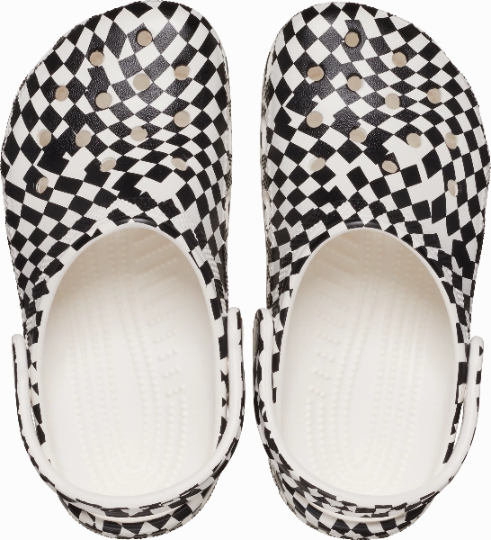 Adult Warped Checker Classic Clog Slip-On Shoes