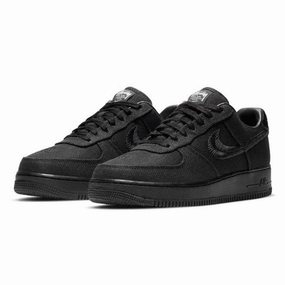 Air Force 1 Low x Stussy Black Black Nike training shoes with flexible soles