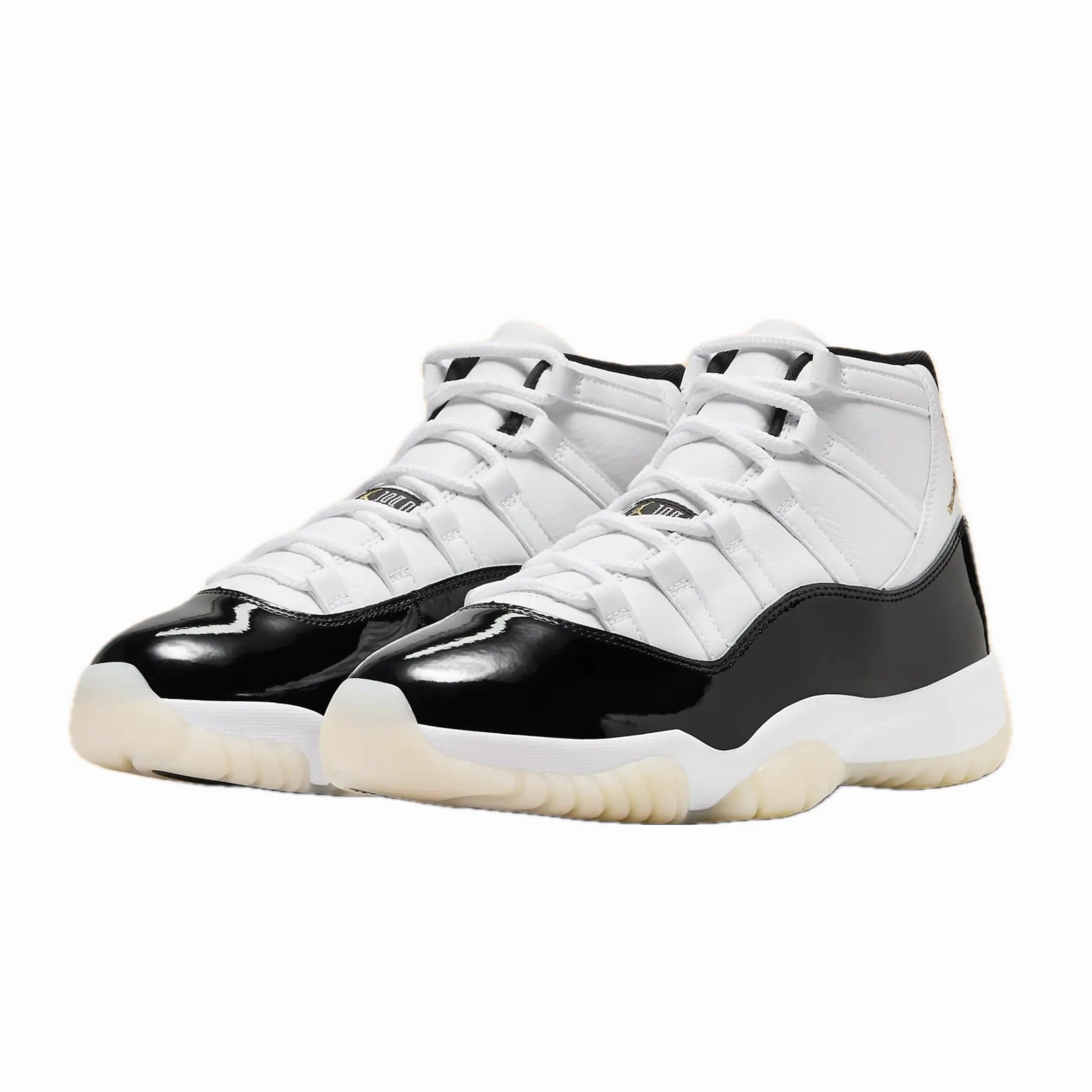Air Jordan 11 Retro DMP Gratitude Black White Metallic Gold Basketball Shoes
