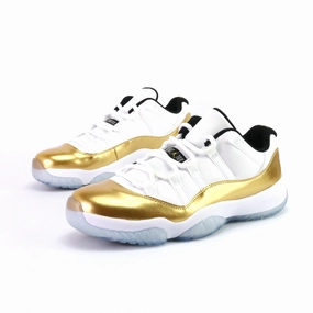 Air Jordan 11 Retro Low "Closing Ceremony" White Metallic Gold Coin Black Air Jordan retro sneakers for street style