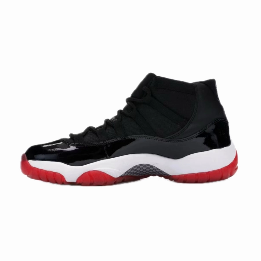 Air Jordan 11 Retro Playoffs 2001 Black True Red White Basketball Shoes
