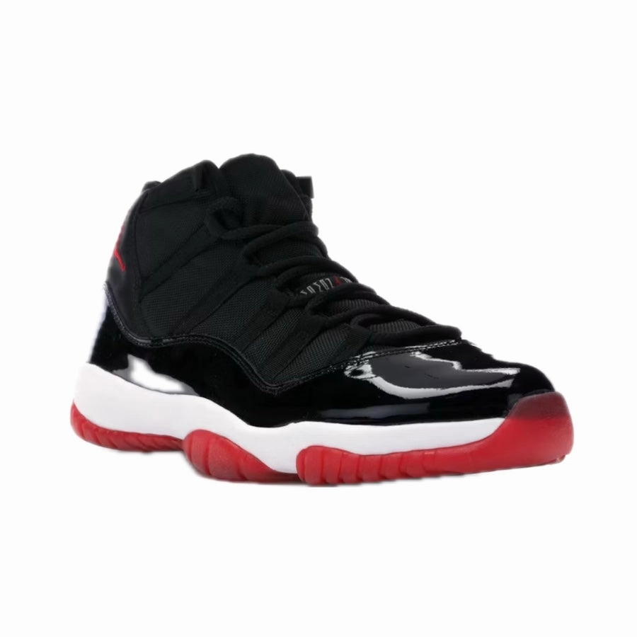 Air Jordan 11 Retro Playoffs 2001 Black True Red White Basketball Shoes