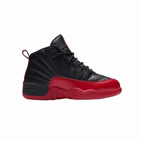 Air Jordan 12 PS Flu Game 2016 Black Varsity Red  (Pre School) Air Jordan basketball shoes with classic look