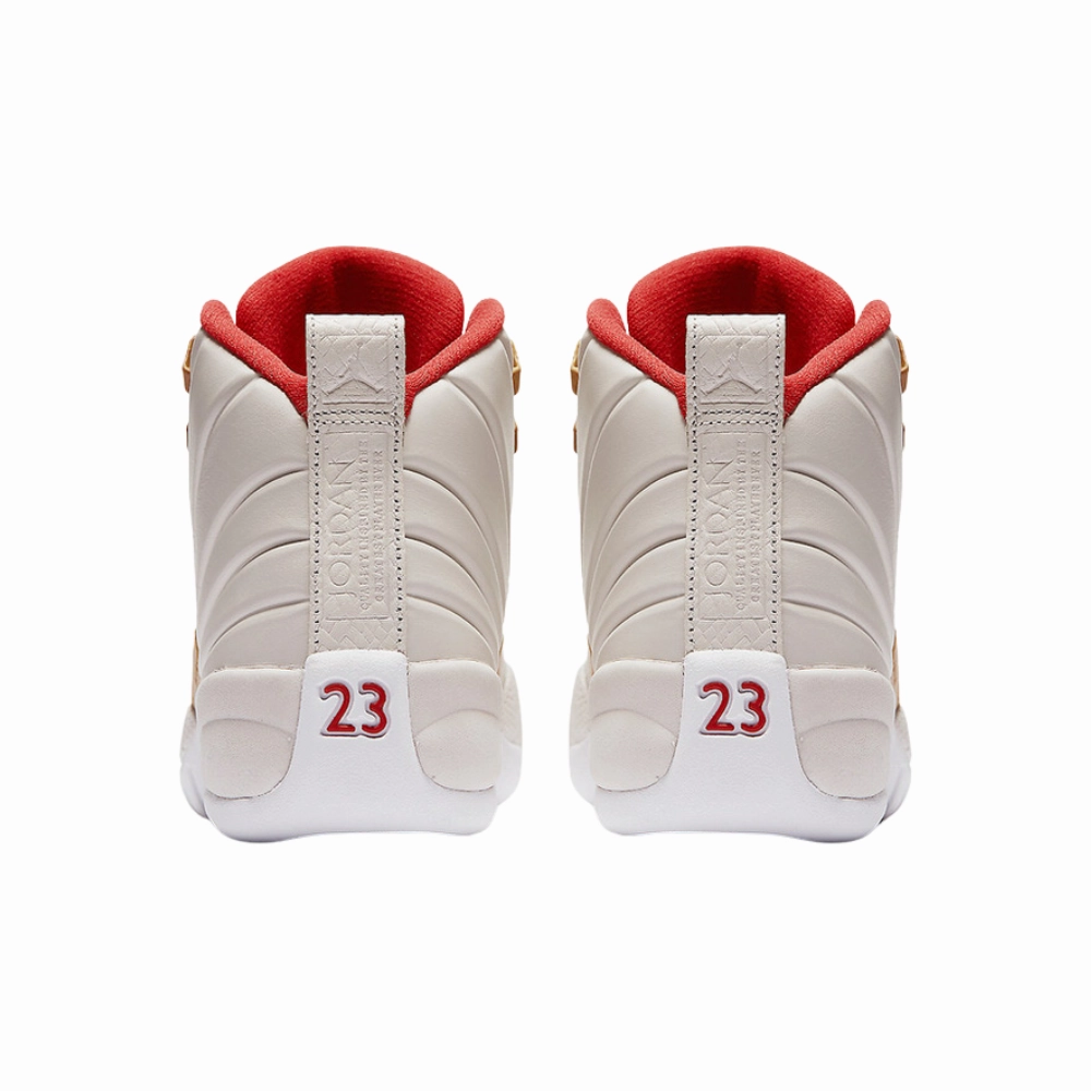 Air Jordan 12 Retro 'CNY' GG (GS) Lt Orewood Brown Varsity Red Retro Sneakers