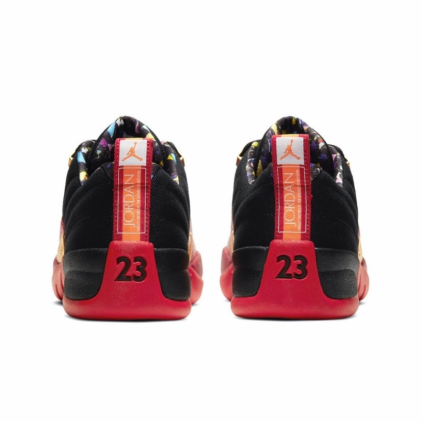 Air Jordan 12 Retro Low Superbowl Black Varsity Red Gold Retro Sneakers