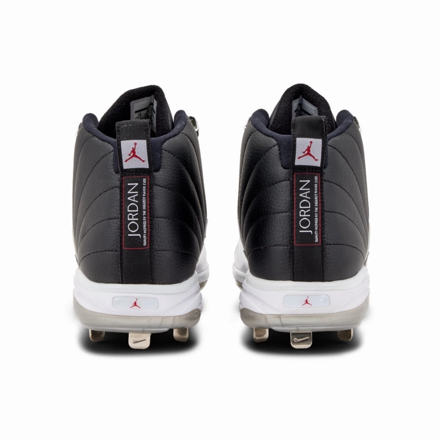 Air Jordan 12 Retro Metal Cleat Playoffs Black Gym Red White Metallic Silver Basketball Shoes
