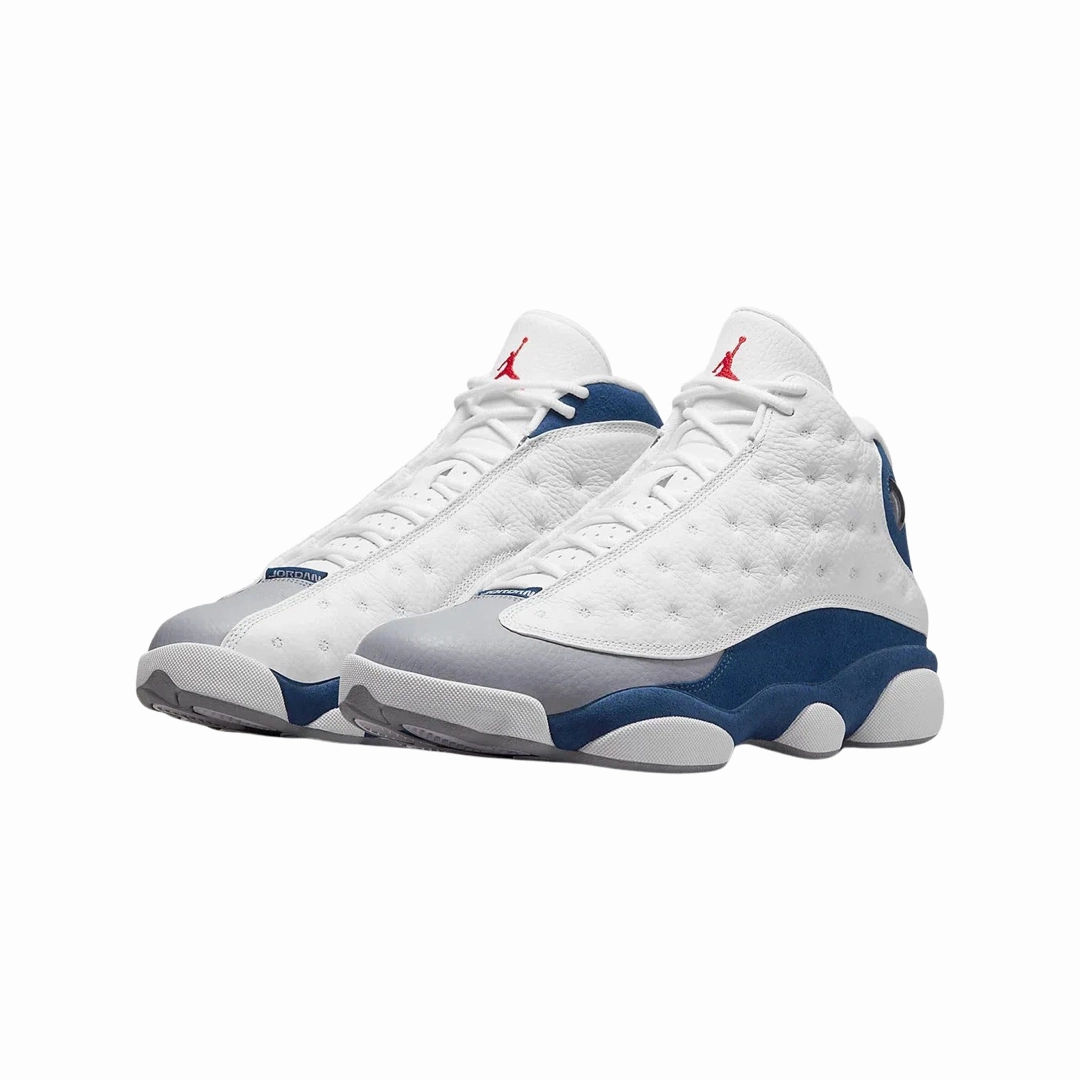 Air Jordan 13 White French Blue Light Steel Grey Basketball Shoes