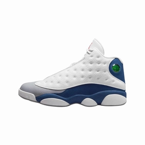 Air Jordan 13 White French Blue Light Steel Grey Air Jordan basketball shoes with classic look