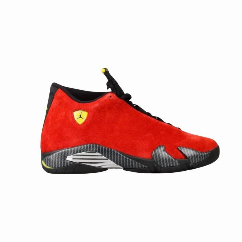 Air Jordan 14 Retro "Ferrari" Chilling Red Vibrant Yellow Black Anthracite Retro Sneakers