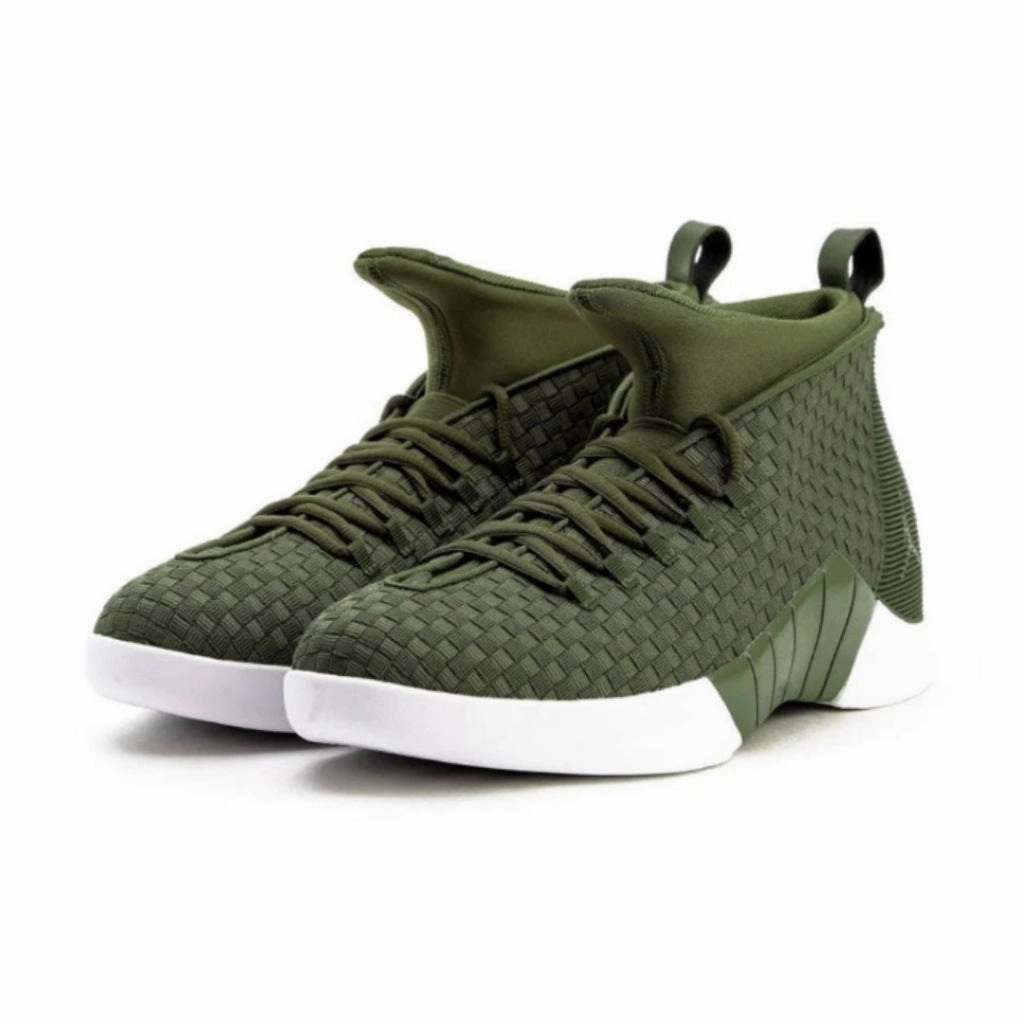 Air Jordan 15 Retro PSNY Woven Olive Air Jordan retro sneakers for street style