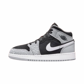Air Jordan 1 GS Elephant Print Black White Grey Cement Air Jordan basketball shoes with classic look