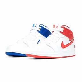 Air Jordan 1 GS Mid 85 Mismatch Red Blue White Air Jordan retro sneakers for street style